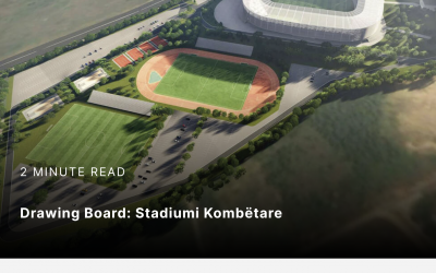 Cette photo est la maquette d’un futur stade de football au Kosovo et non en RDC