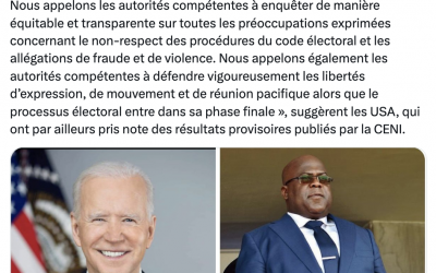 Élections en RDC : non, les Etats-Unis n’ont pas rejeté la victoire de Tshisekedi mais ils ont appelé à enquêter de manière équitable et transparente sur les allégations de fraude