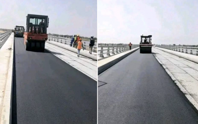 Non, ces photos ne montrent pas l’avancée des travaux de construction du pont PK9