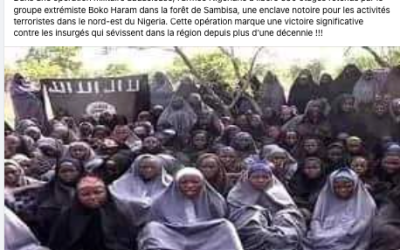 Nigéria : cette image ne montre pas les otages du groupe Boko Haram sauvés par l’armée en mai 2024 mais les « lycéennes de Chibok » enlevées en avril 2014