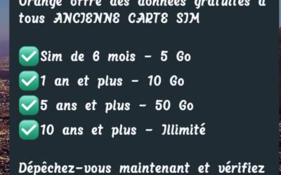 Non, Orange Centrafrique n’offre pas de forfaits internet  à ses anciens clients