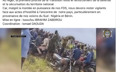 Non, cette vidéo de la télévision nigérienne ne montre pas des hommes armés aidés par des autorités locales nigérianes pour attaquer le Niger