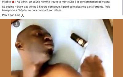 Jeune homme décédé suite à la consommation de viagra au Bénin : attention, cette vidéo est ancienne