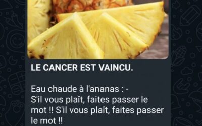 Non, l’eau chaude à l’ananas ne soigne pas le cancer