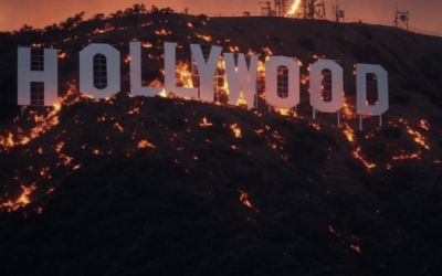 Non, cette image ne montre pas l’enseigne de Hollywood en feu