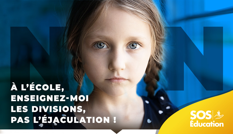 Le visuel de la pétition « NON à l’éducation à la sexualité à l’école », de l’association SOS éducation.